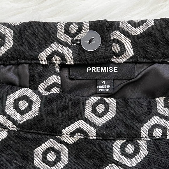 Premise Black and White Geometric Print Pencil Skirt - Picture 2 of 11